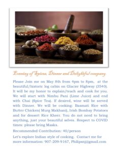 Basmati Rice and Butter Chicken, Irish Bombay Potatoes and Rice Kheer- May 8th