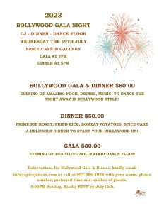 Bollywood Gala Night – Wednesday July 19