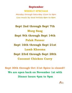 September Specials