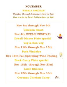 November Weekly Specials