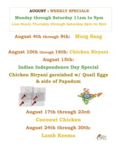 August Weekly Specials