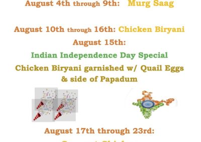 August Weekly Specials