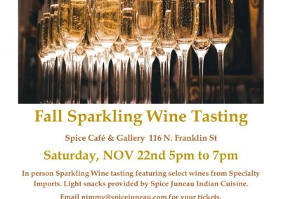 Fall Sparkling Wine Tasting – Nov. 22 5-7pm