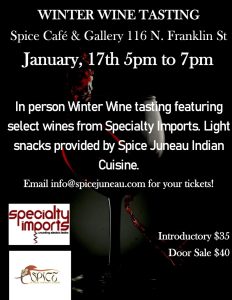 Winter Wine Tasting – January 17 5pm